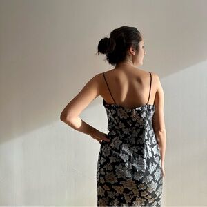 CLUB MONACO NWT Jacquard Slip  floral SILK Dress - 2